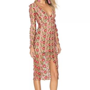 For Love and Lemons Amelia Midi Dress Size XS MINT
